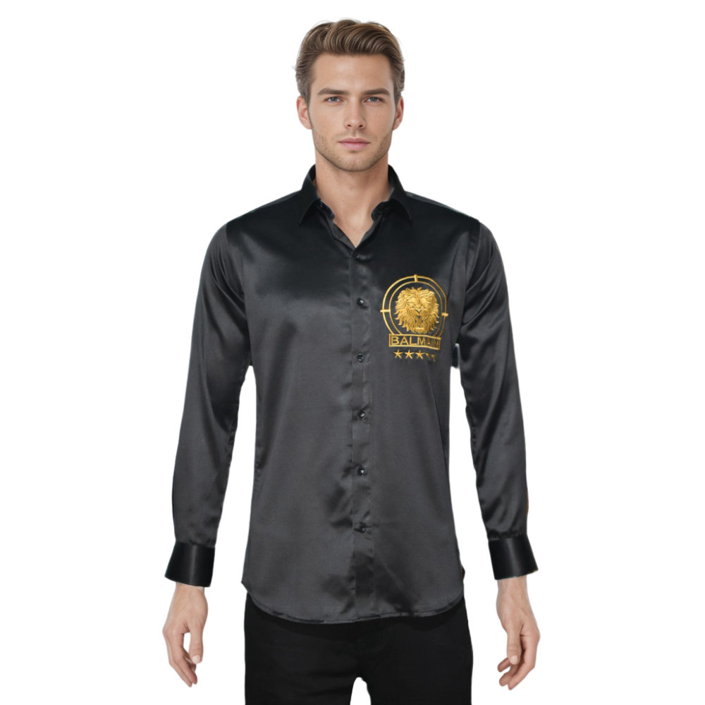Balmain Tiger Embroidered Black Premium Shirt-6