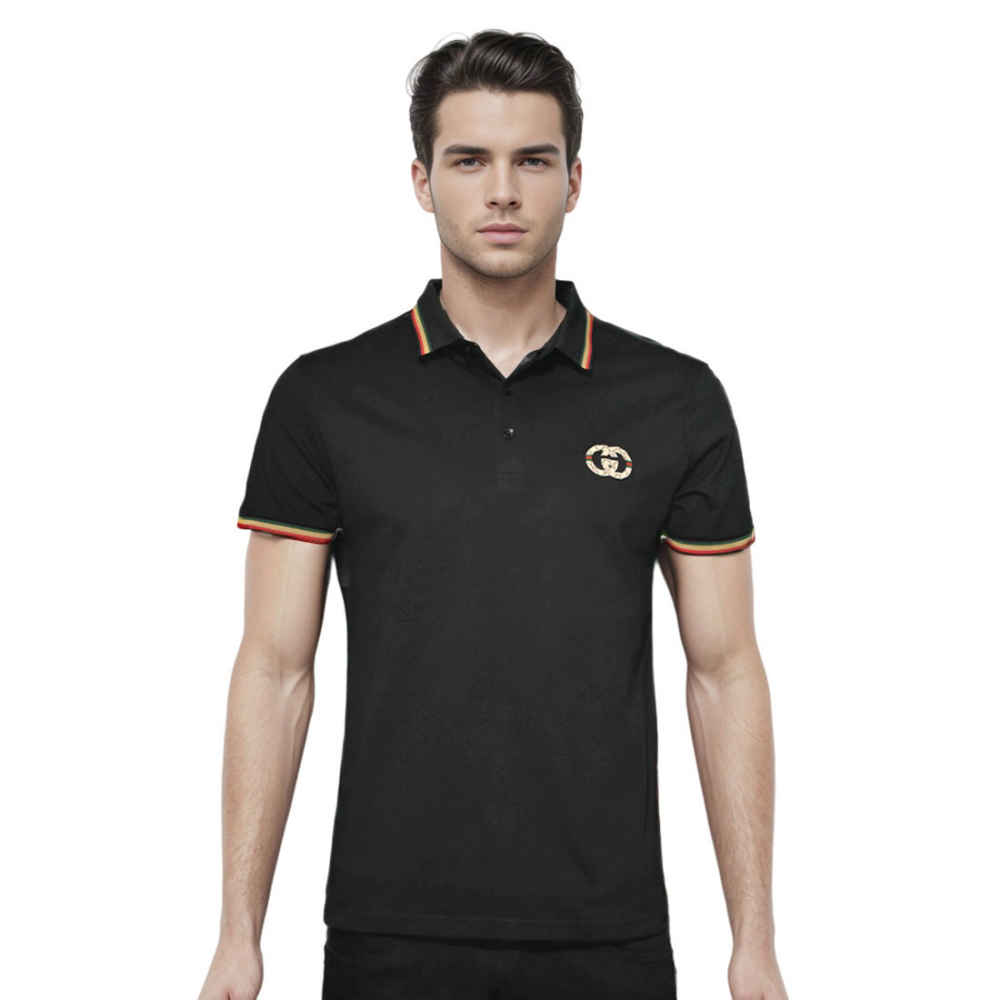 Gucci Embossed Logo Black Premium Quality T-shirt-thumb-0