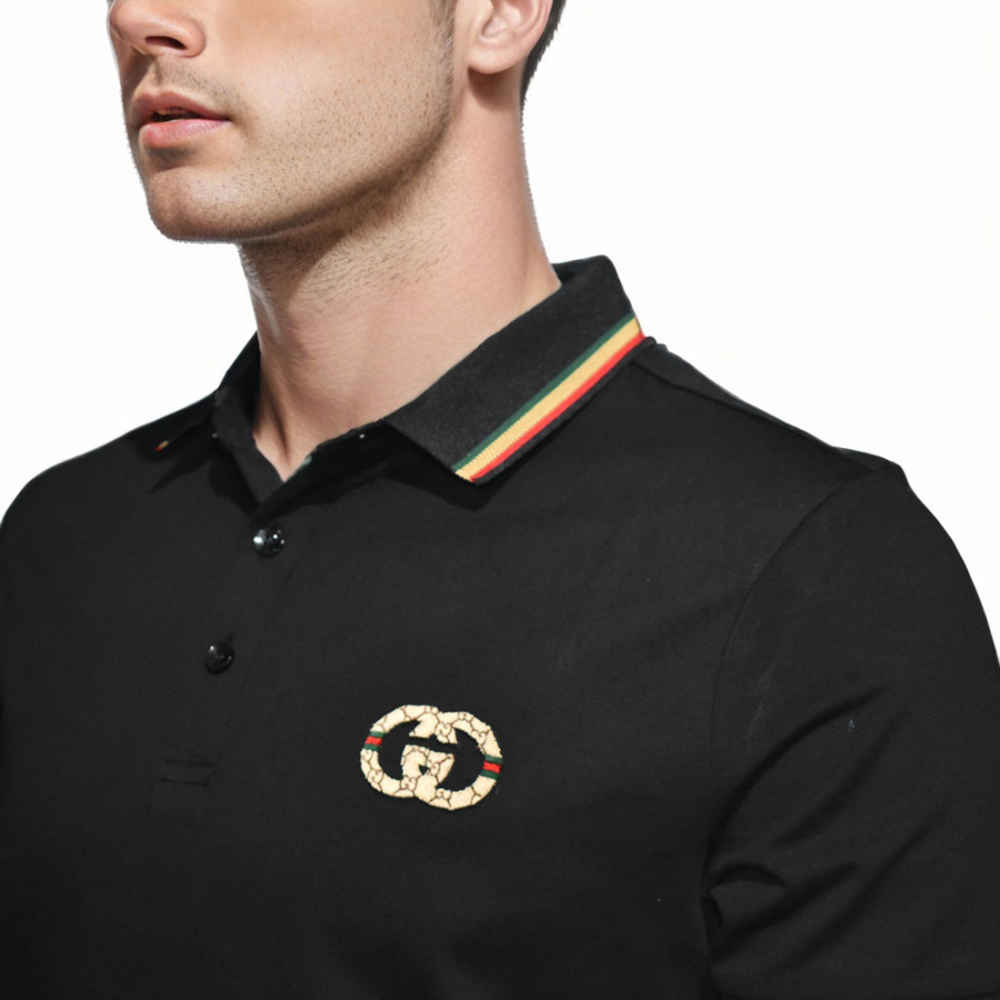 Gucci Embossed Logo Black Premium Quality T-shirt-thumb-2