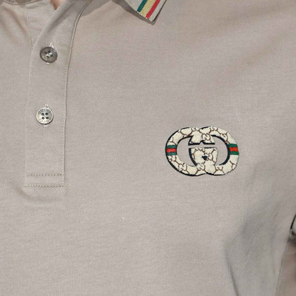 Gucci Embossed Logo Brown Premium Quality T-shirt-thumb-4