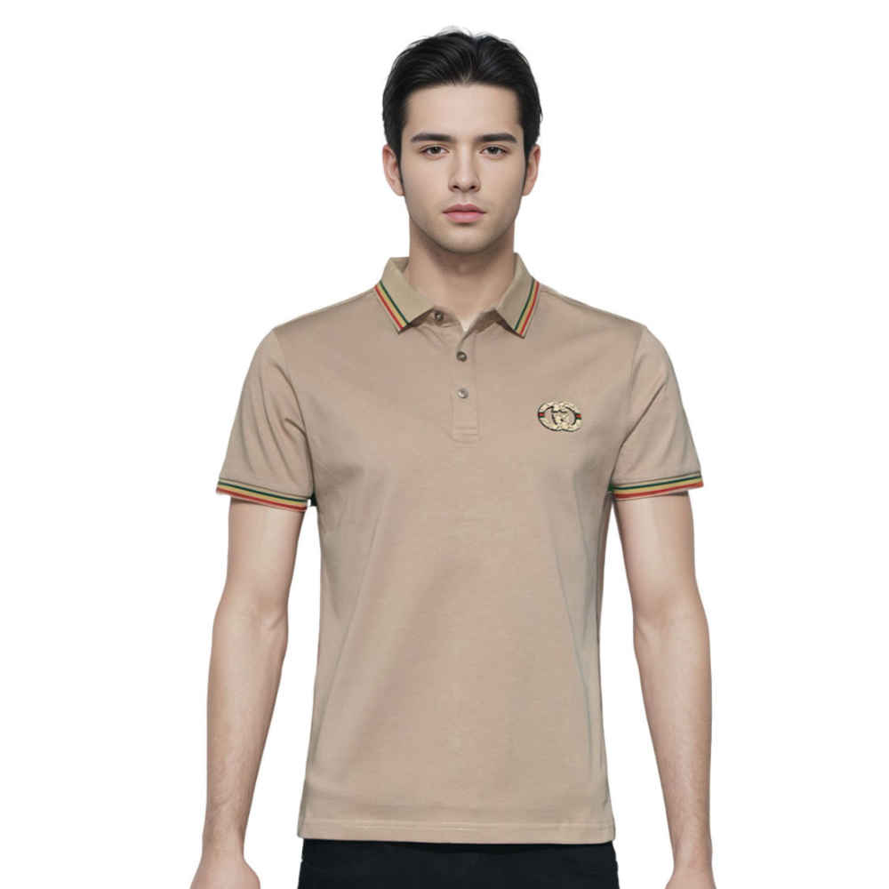 Gucci Embossed Logo Brown Premium Quality T-shirt-thumb-0