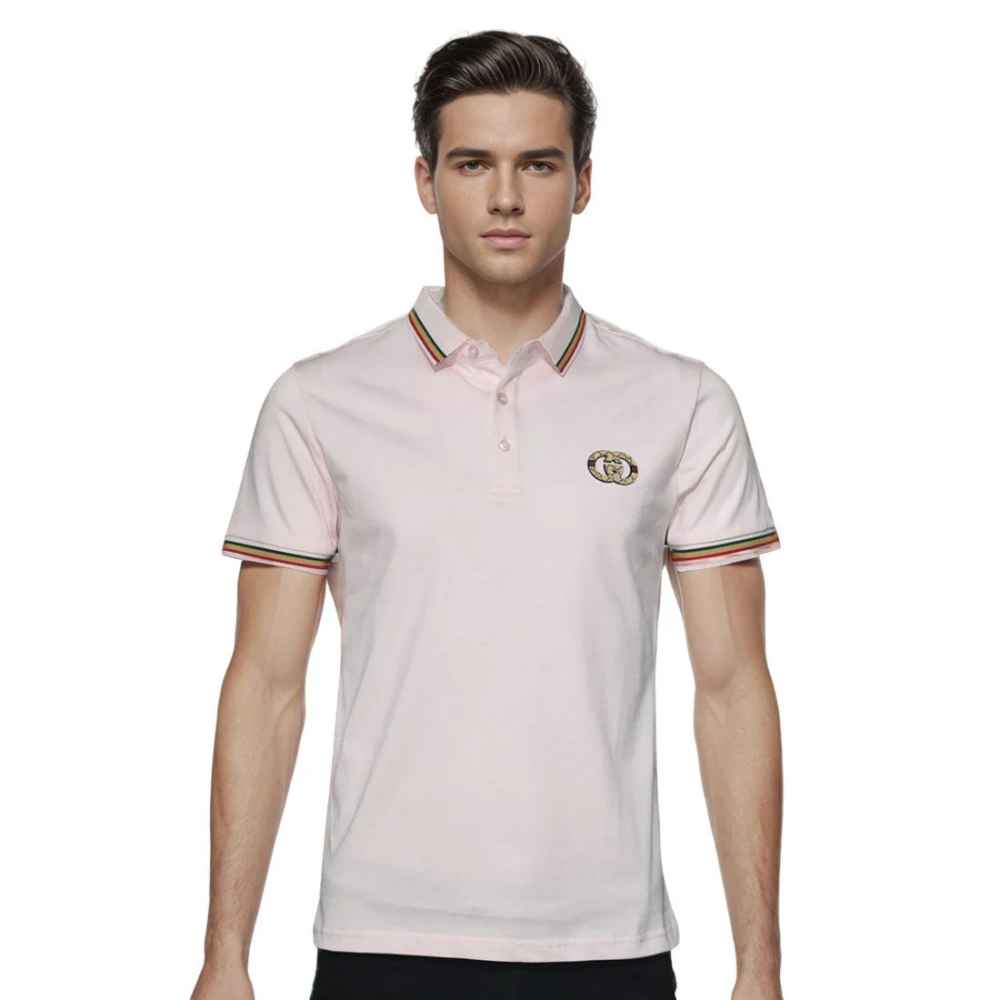 Gucci Embossed Logo Baby Pink Premium Quality T-shirt-thumb-0