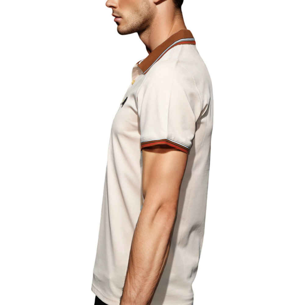 Burberry Embossed Logo Cream Premium Quality T-shirt-3