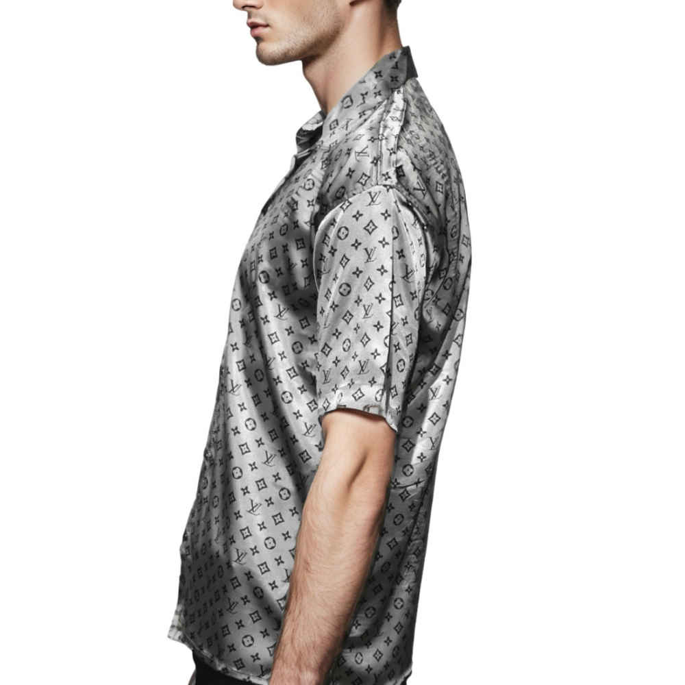 Louis Vuitton Grey Premium Quality Shirt-thumb-2