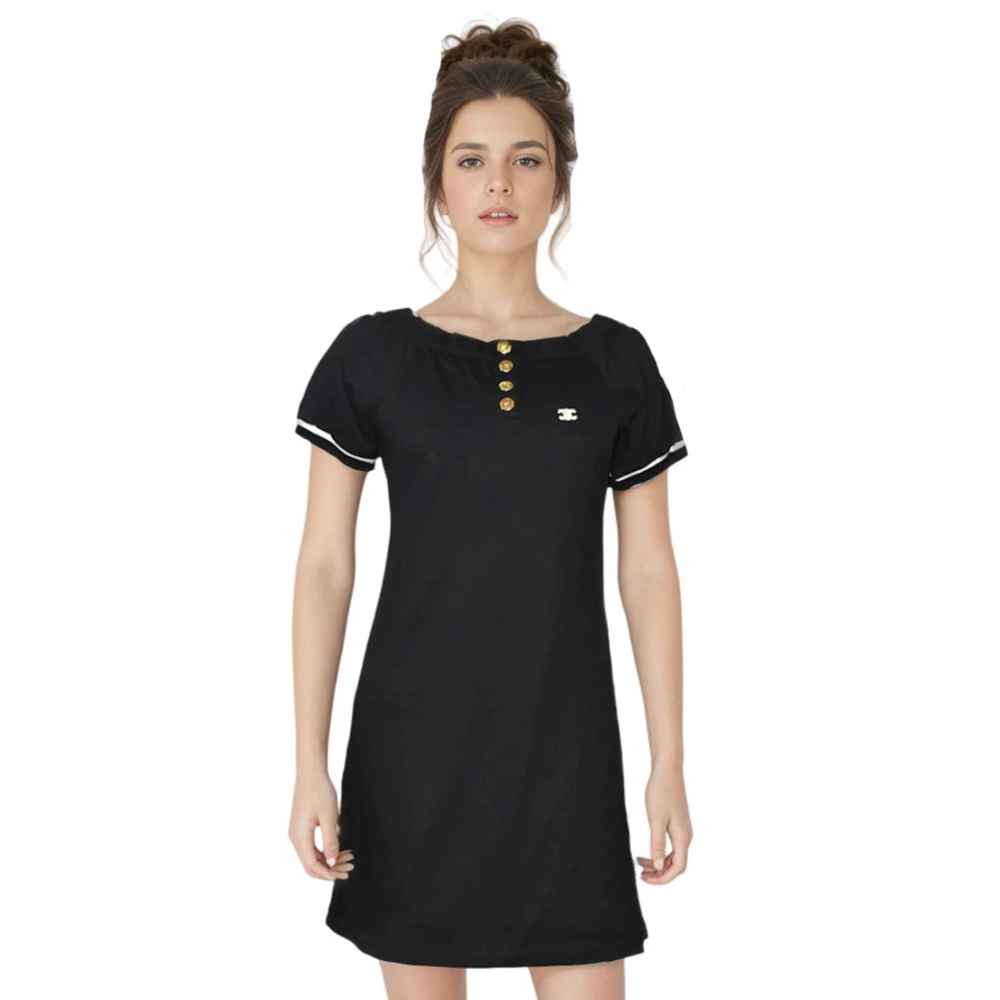 Celine Black Premium Quality Mini Polo Dress-1