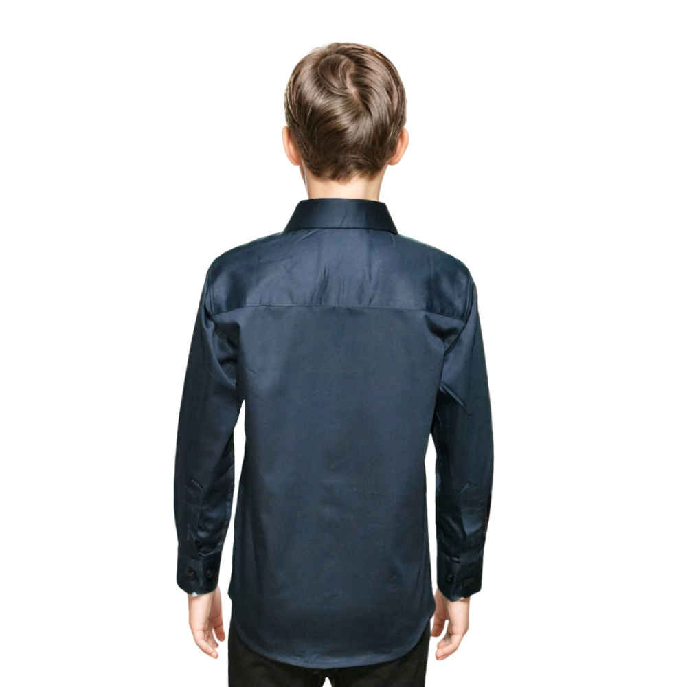 Burberry Embroidered Premium Navy Blue Kids Shirt-1