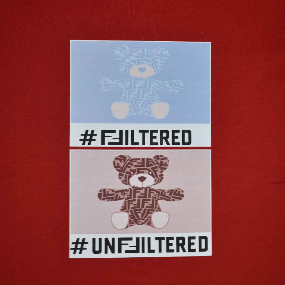 Fendi Teddy Print Red Kids T-shirt-3