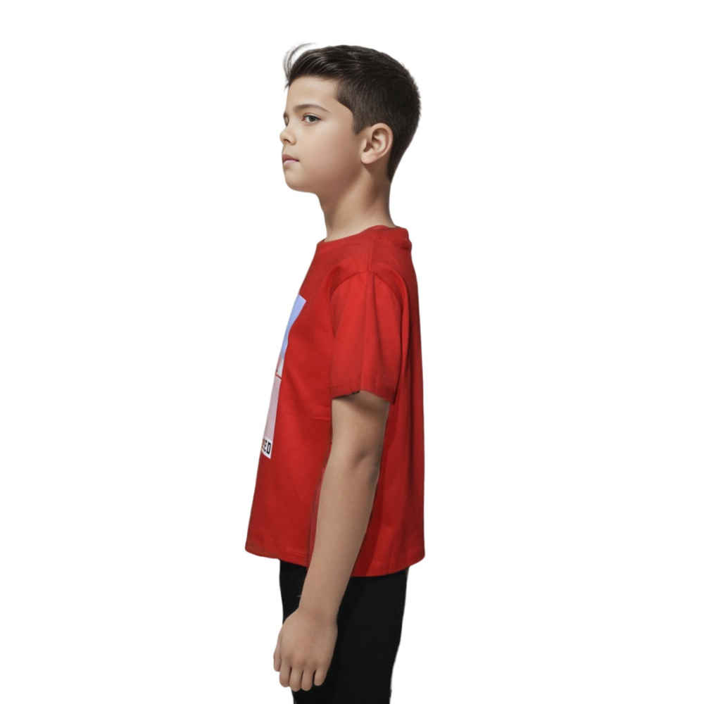 Fendi Teddy Print Red Kids T-shirt-2
