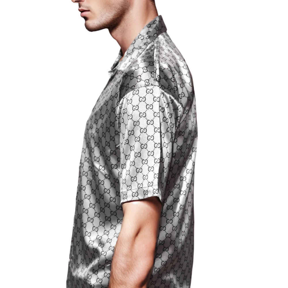 Gucci GG Printed Grey Shirt-2