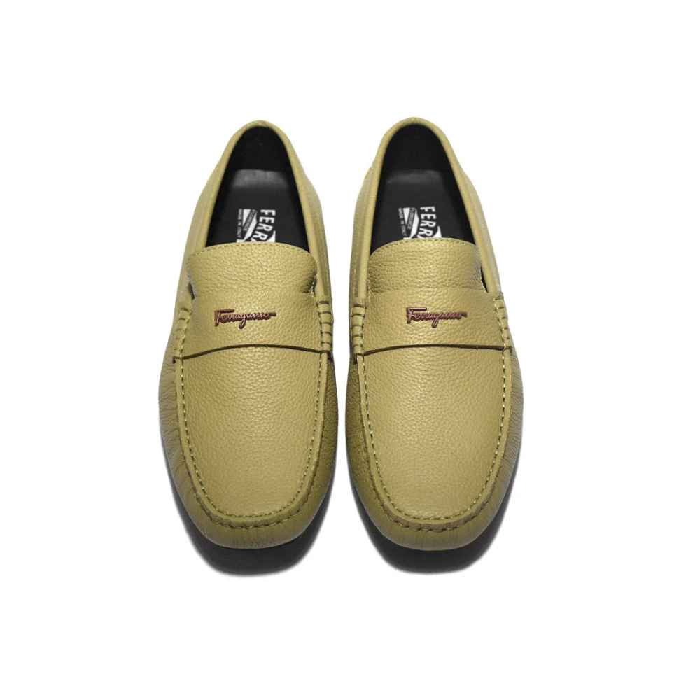 Salvatore Ferragamo Olive Green Premium Quality Loafers-3
