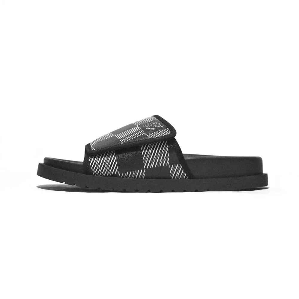 Louis Vuitton Black Premium Quality Men's Flip-flops-1