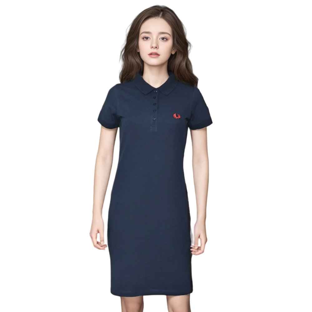 Fred Perry Embroidery Logo Navy Blue Premium Dress-1