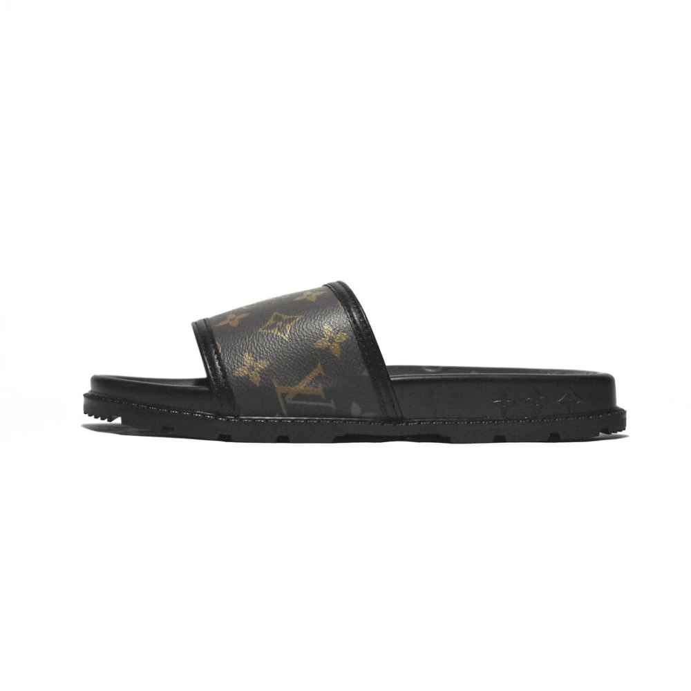 Louis Vuitton Brown & Black Premium Quality Men's Flip-Flops-1