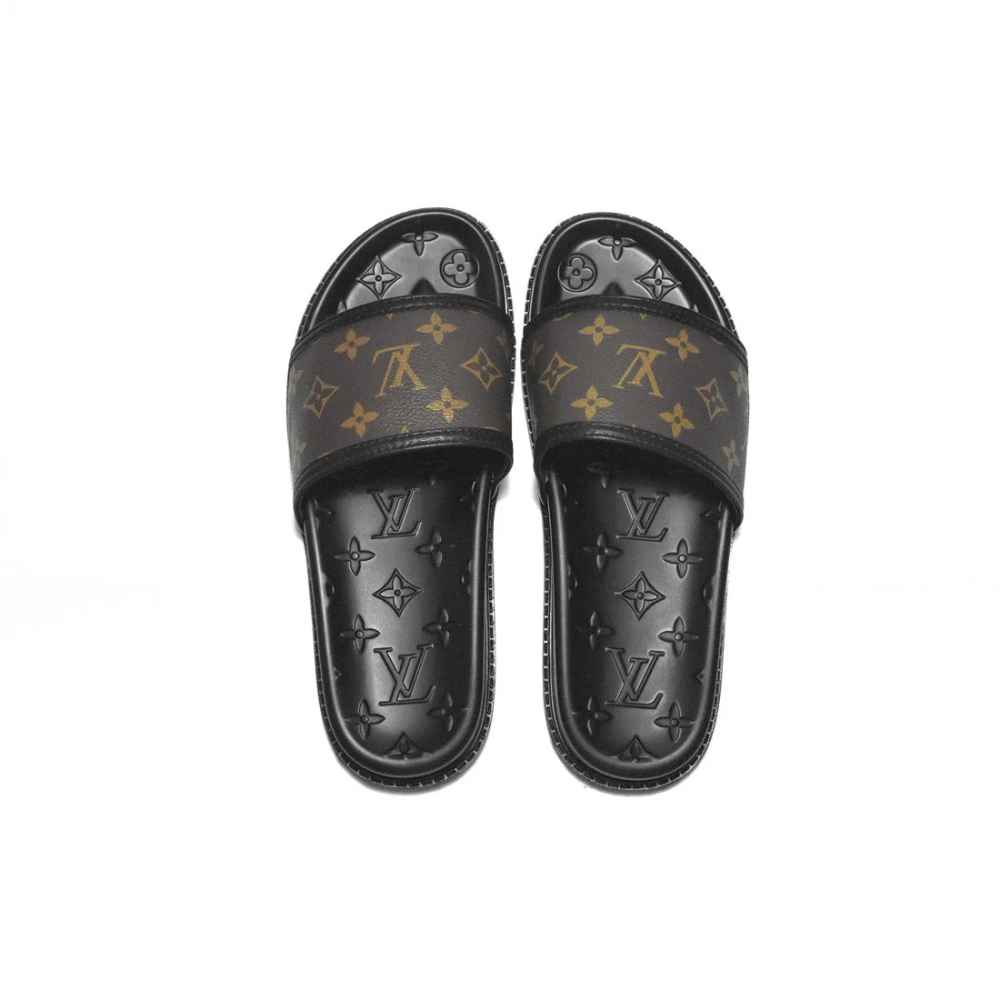 Louis Vuitton Brown & Black Premium Quality Men's Flip-Flops-3