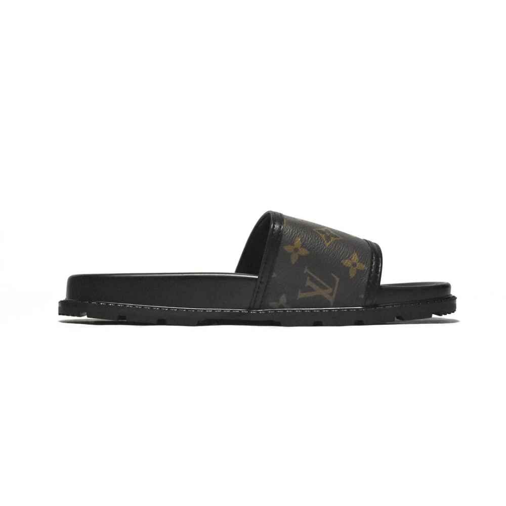 Louis Vuitton Brown & Black Premium Quality Men's Flip-Flops-2