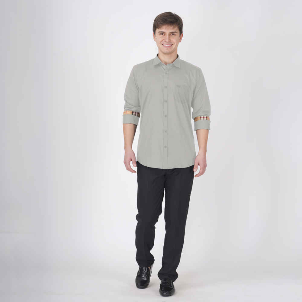 Burberry Olive Grey Premium Quality Shirt-4