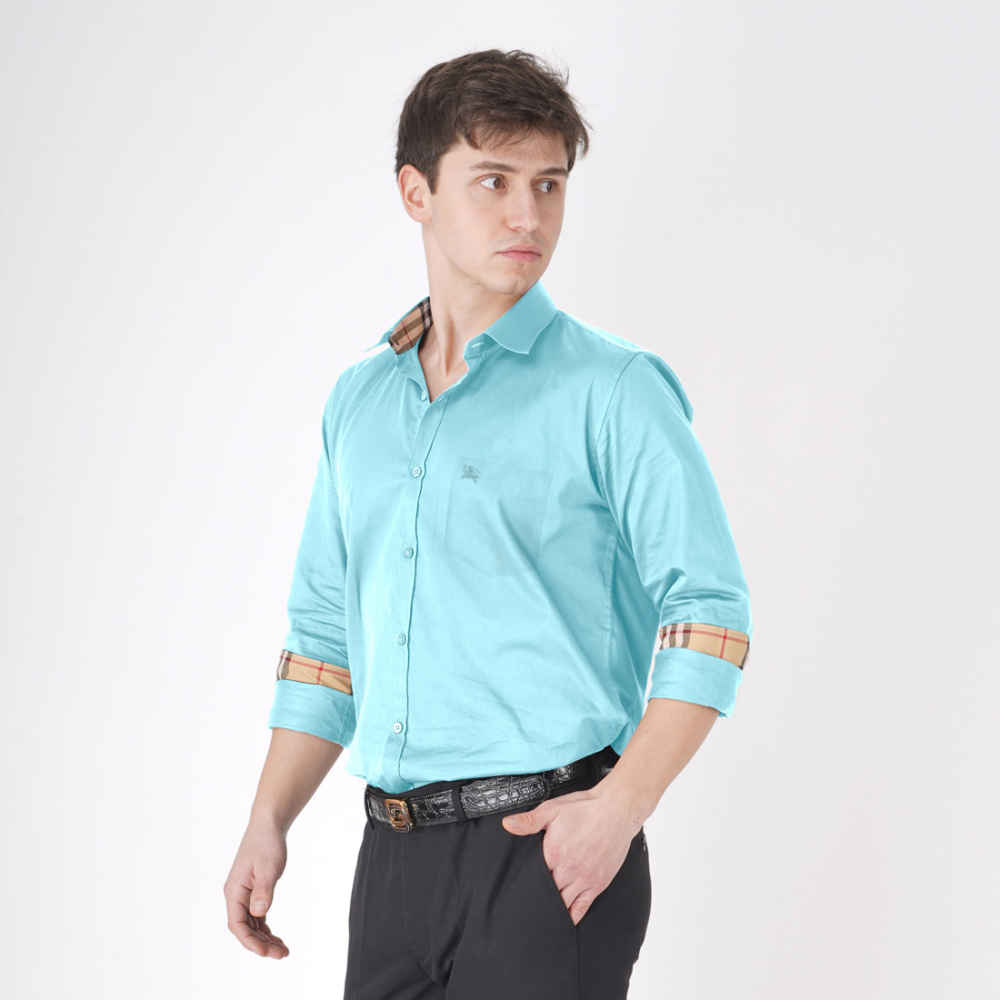 Burberry Mint Blue Premium Quality Shirt-3
