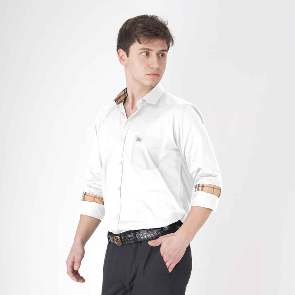 Burberry White Premium Quality Shirt-thumb-3