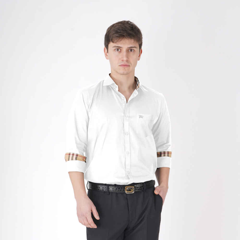 Burberry White Premium Quality Shirt-thumb-0