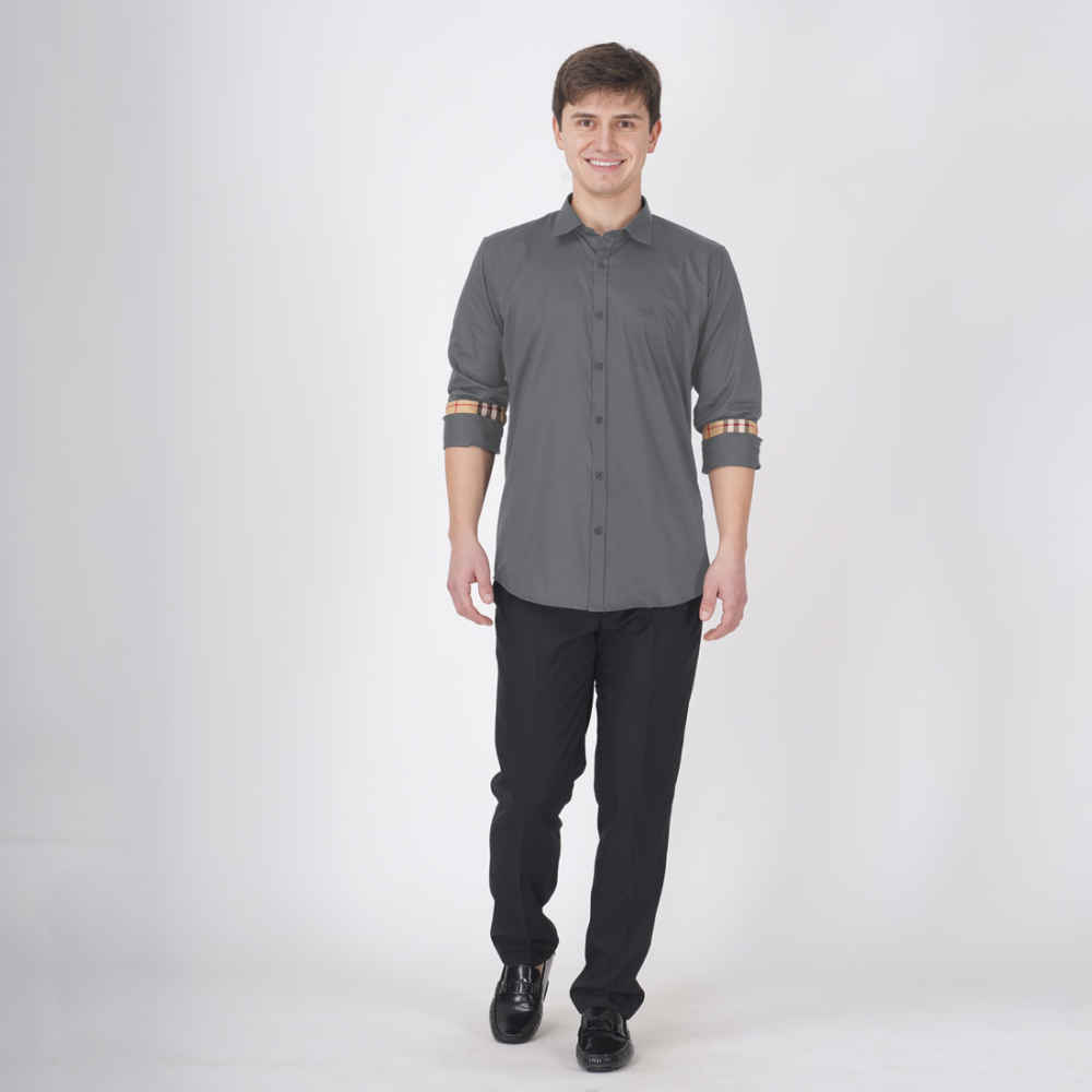 Burberry Grey Premium Quality Shirt-4