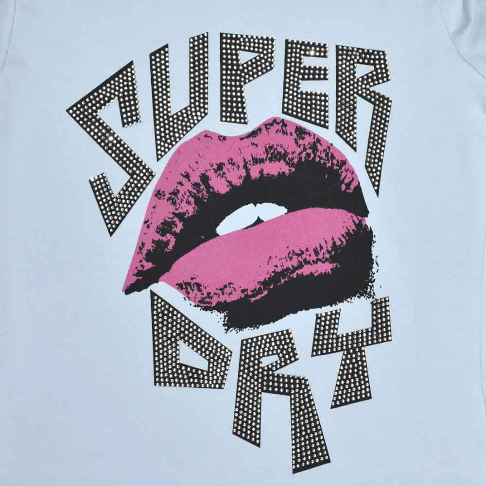 Superdry Sky Blue Premium Quality Women T-shirt-3