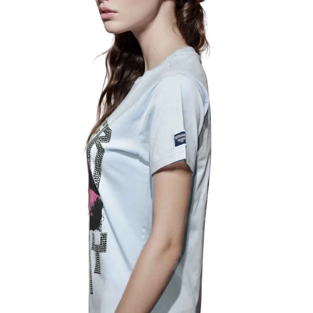 Superdry Sky Blue Premium Quality Women T-shirt-2