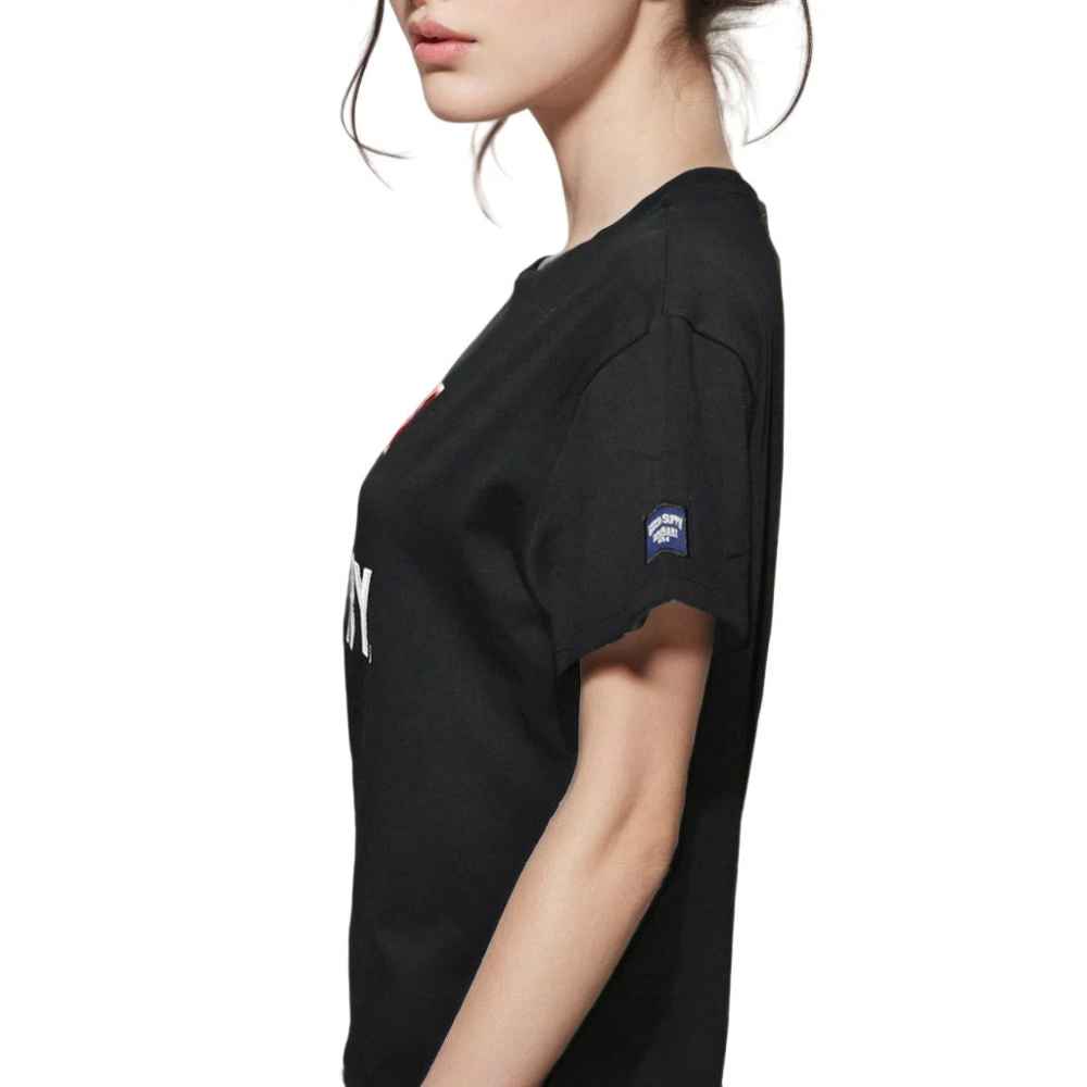 Superdry Black Premium Quality Women T-shirt-2
