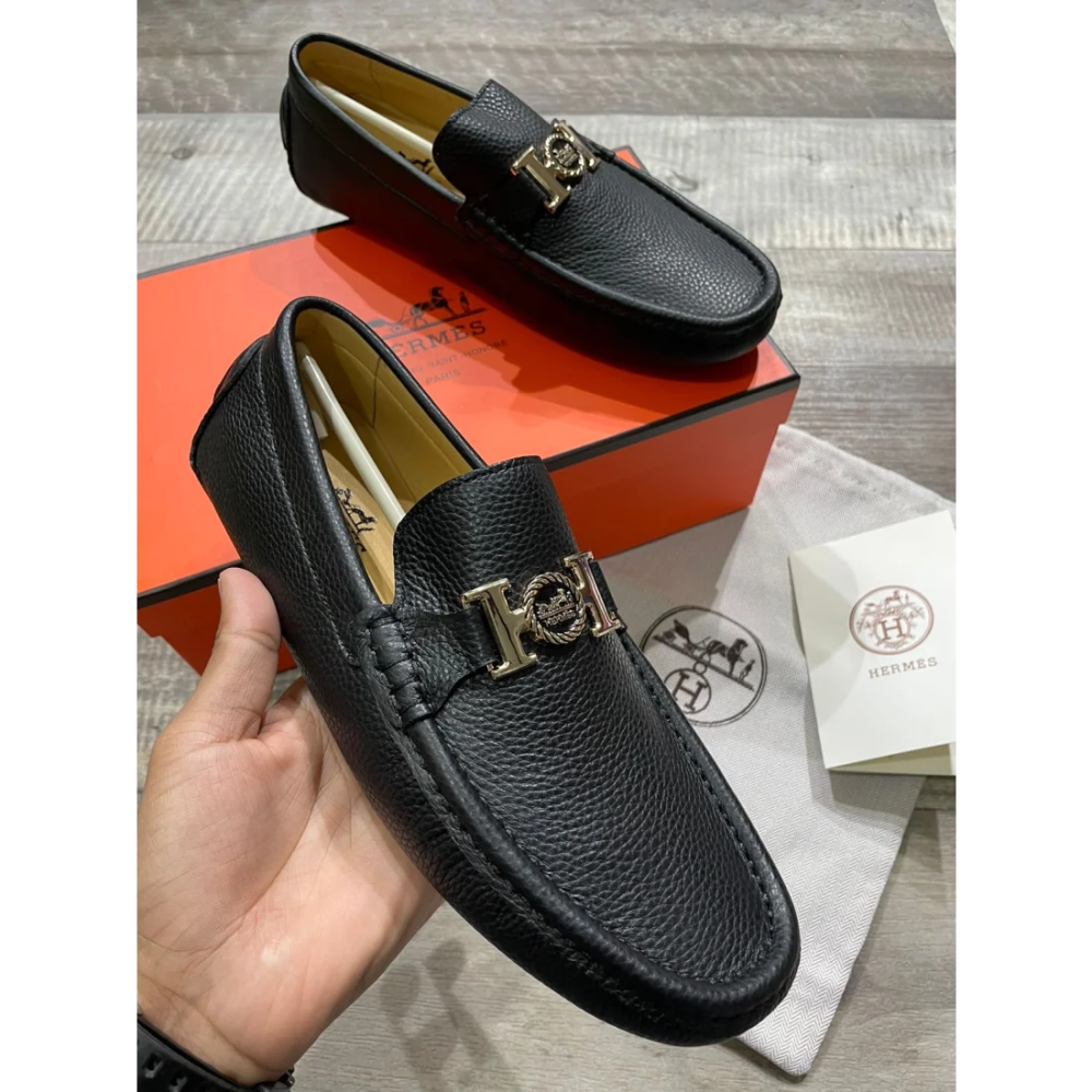 Hermes Black Premium Quality Loafers-1