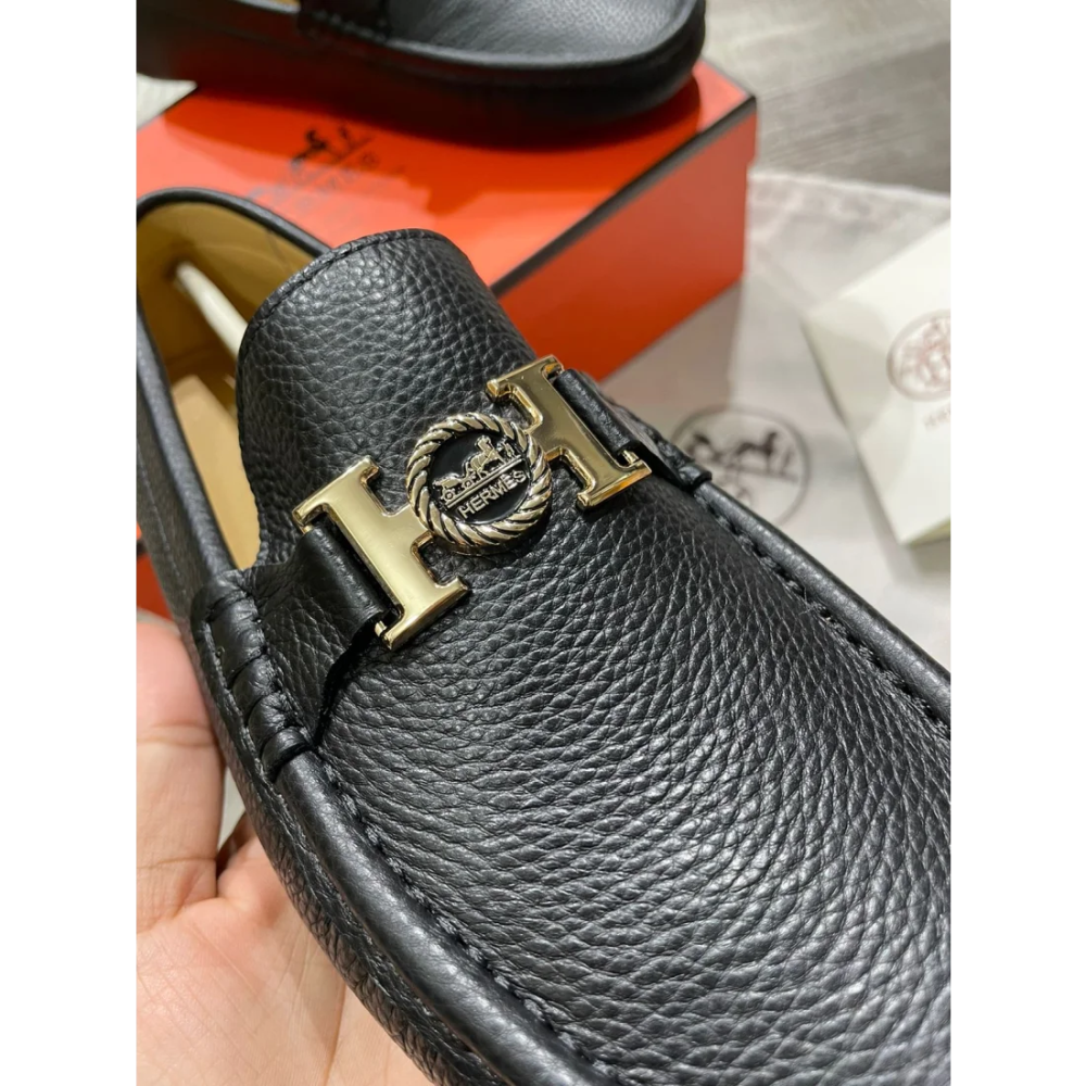 Hermes Black Premium Quality Loafers-3