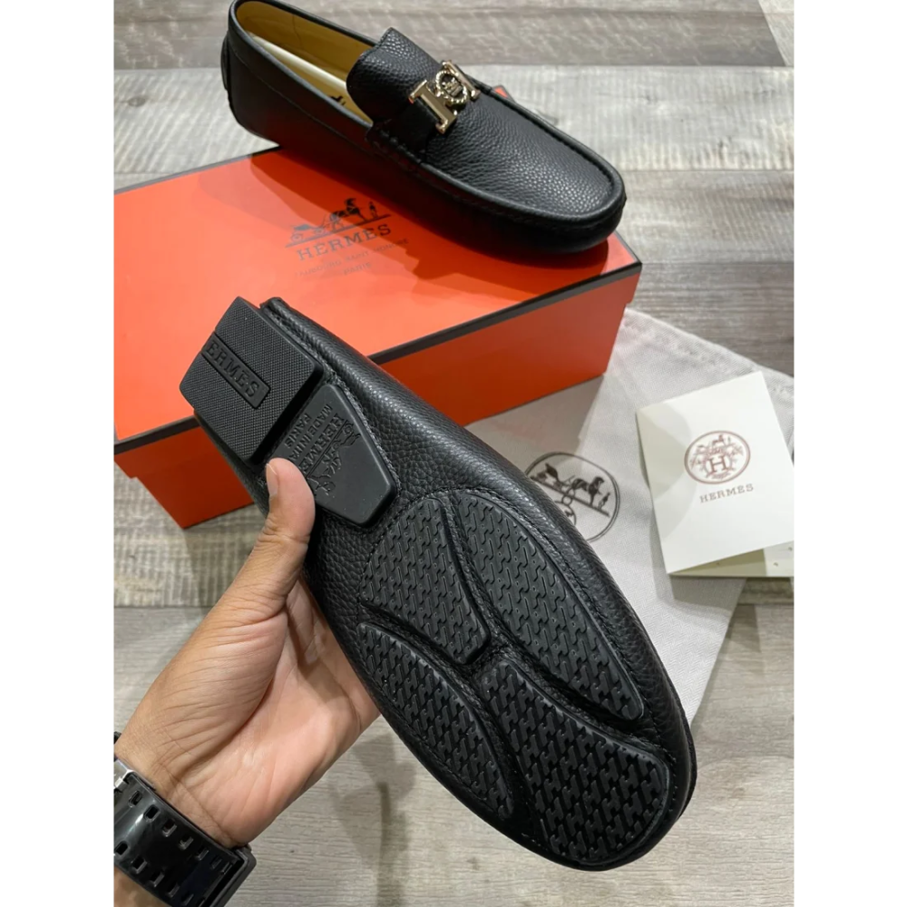 Hermes Black Premium Quality Loafers-4