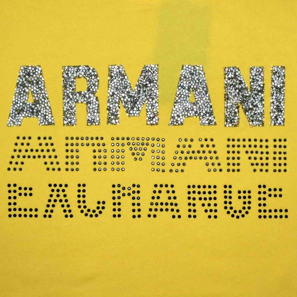 Armani Exchange Yellow Premium Quality Women T-shirt-thumb-3