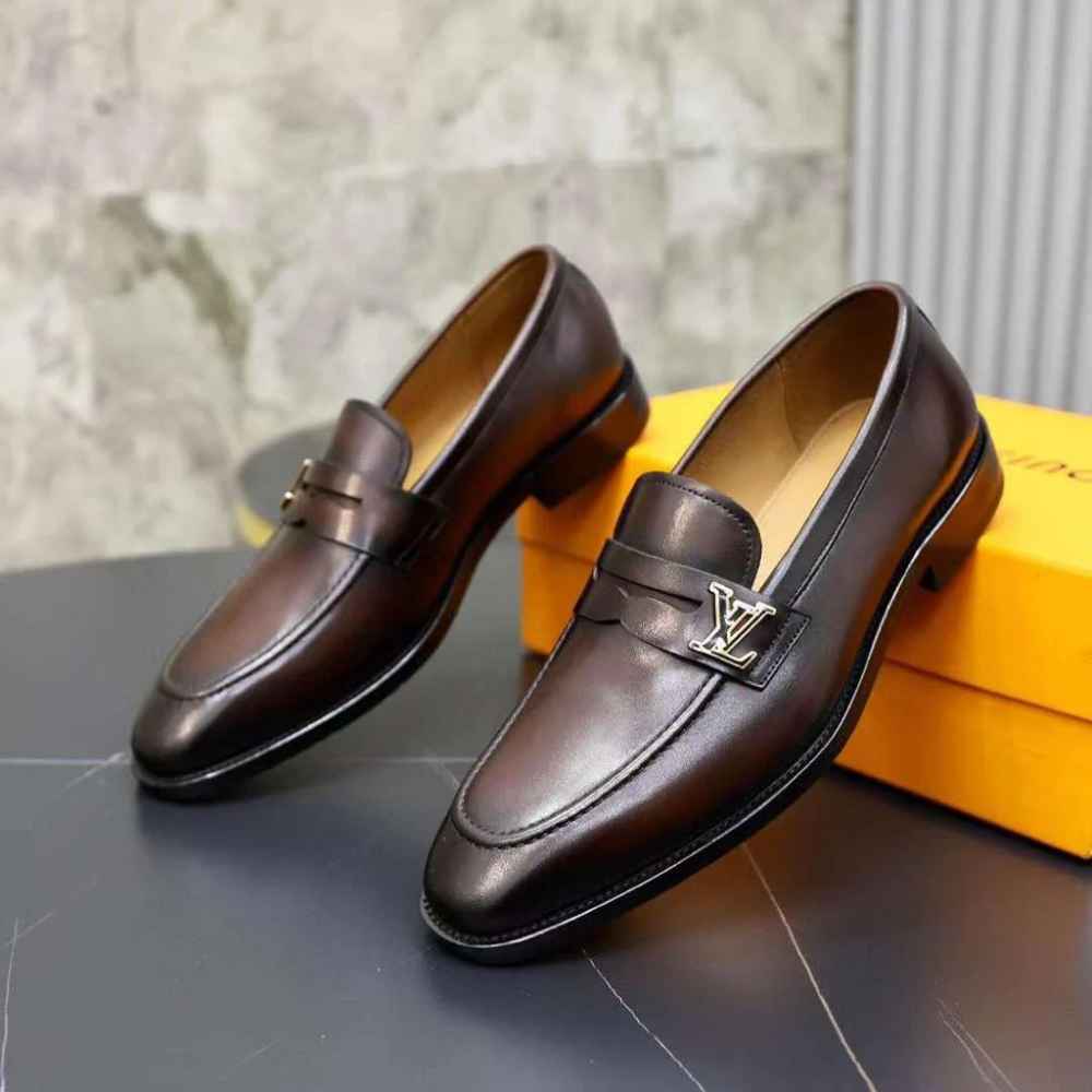 Louis Vuitton Brown Premium Quality Loafers-thumb-3