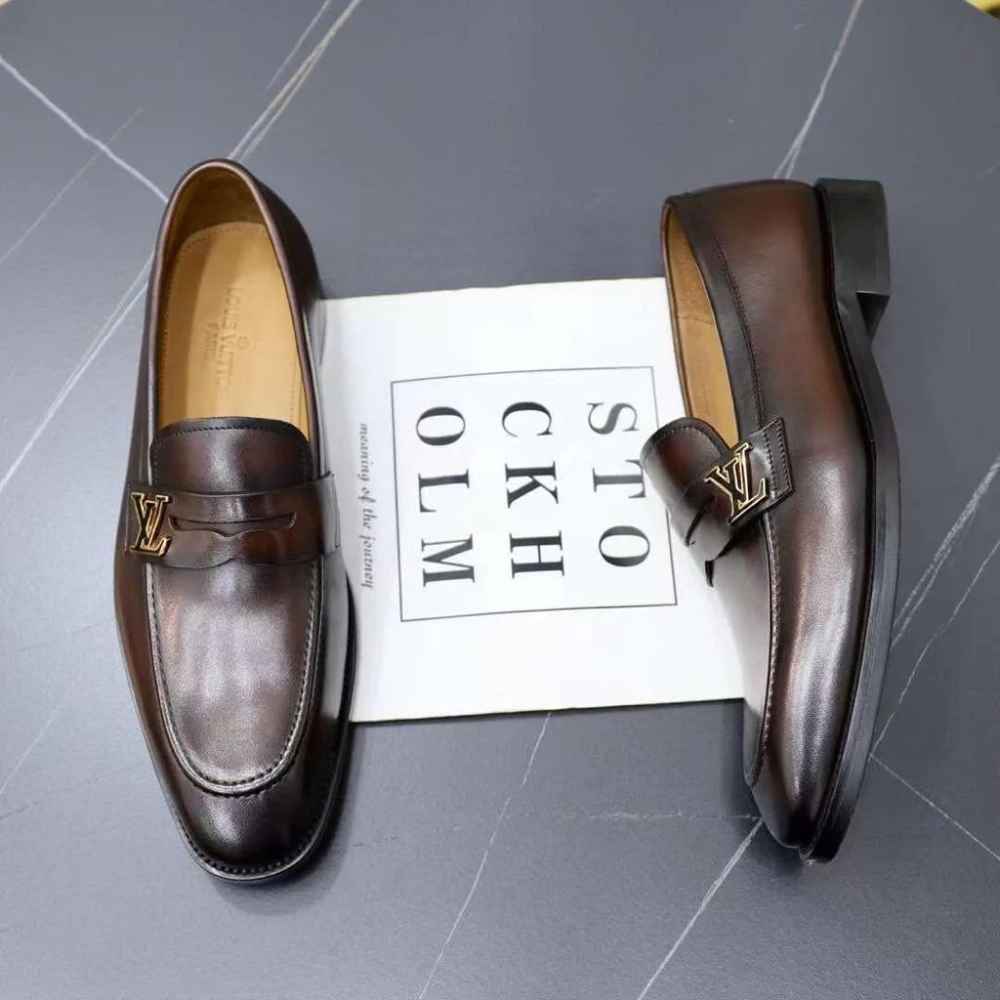 Louis Vuitton Brown Premium Quality Loafers-thumb-4