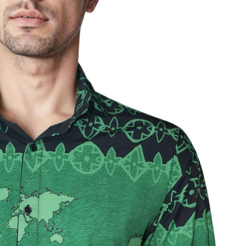 Louis Vuitton Black & Green Premium Quality Shirt-4