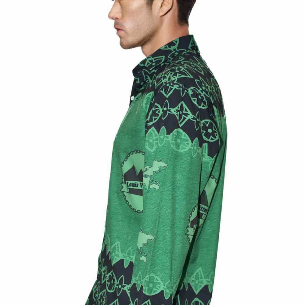 Louis Vuitton Black & Green Premium Quality Shirt-3