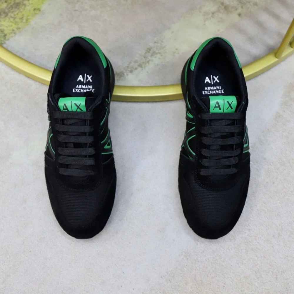 Armani Exchange Black & Green Premium Quality Sneakers-2