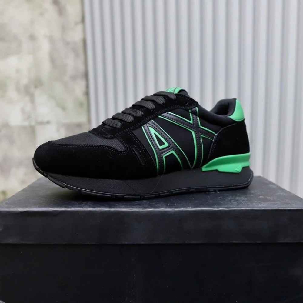Armani Exchange Black & Green Premium Quality Sneakers-5