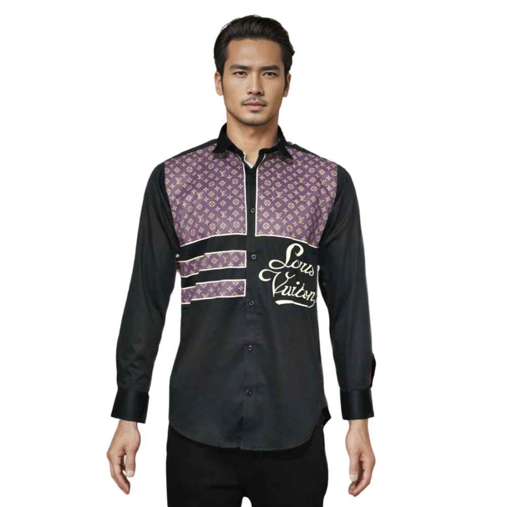 Louis Vuitton Black Premium Quality Men's Shirt-6