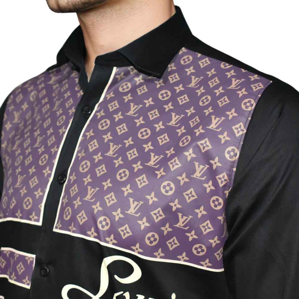 Louis Vuitton Black Premium Quality Men's Shirt-2