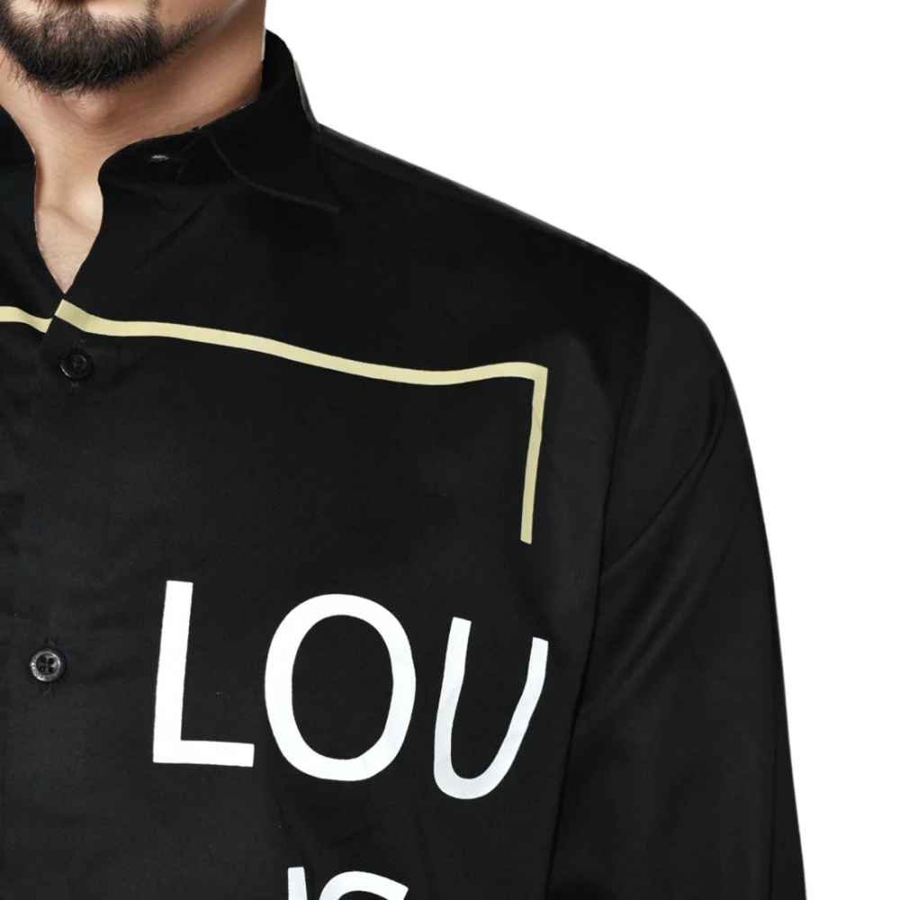 Louis Vuitton Black Premium Quality Men's Stylish Shirt-5
