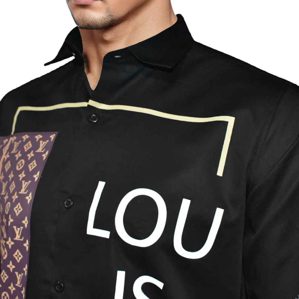 Louis Vuitton Black Premium Quality Men's Stylish Shirt-2