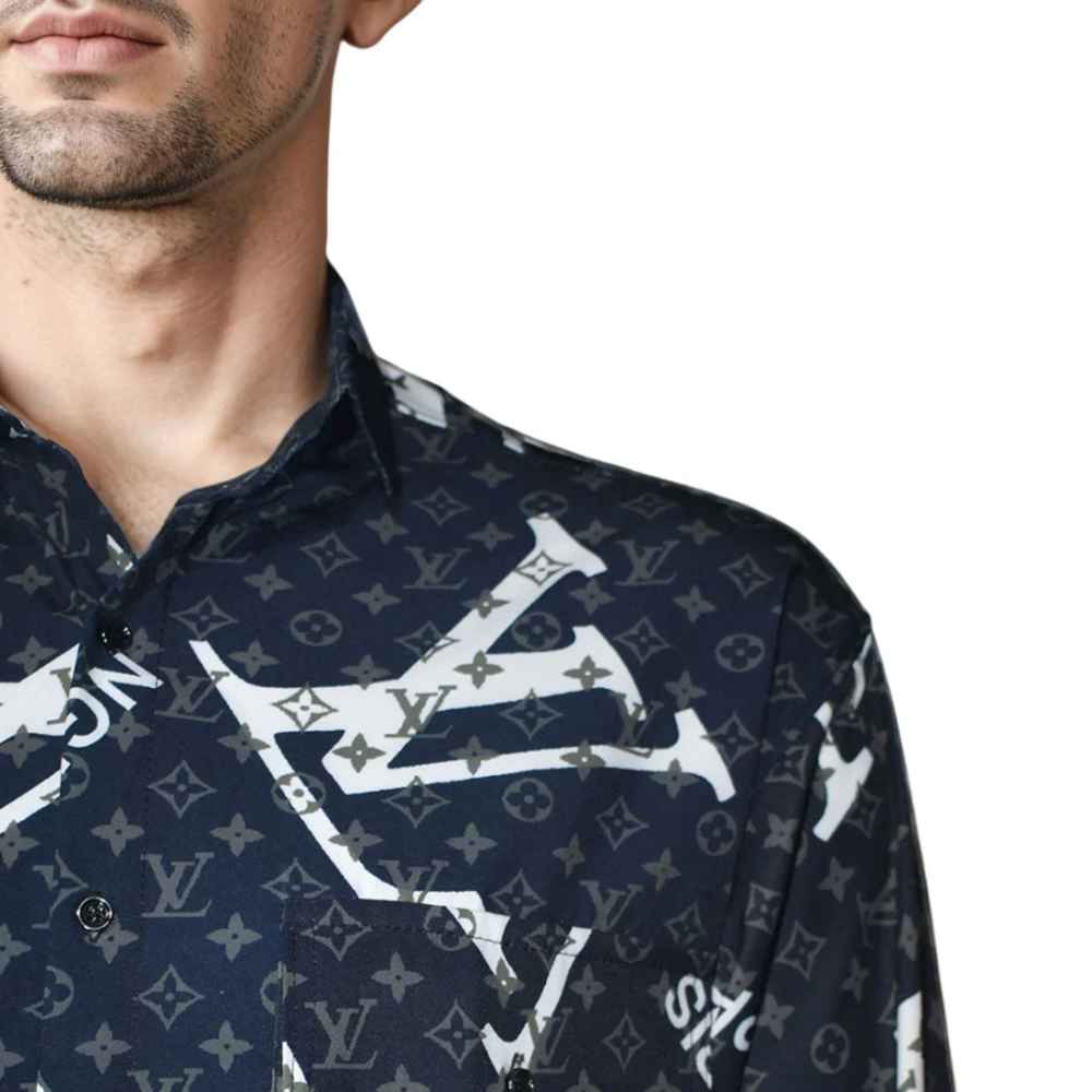 Louis Vuitton Black Premium Quality Printed Shirt-thumb-4