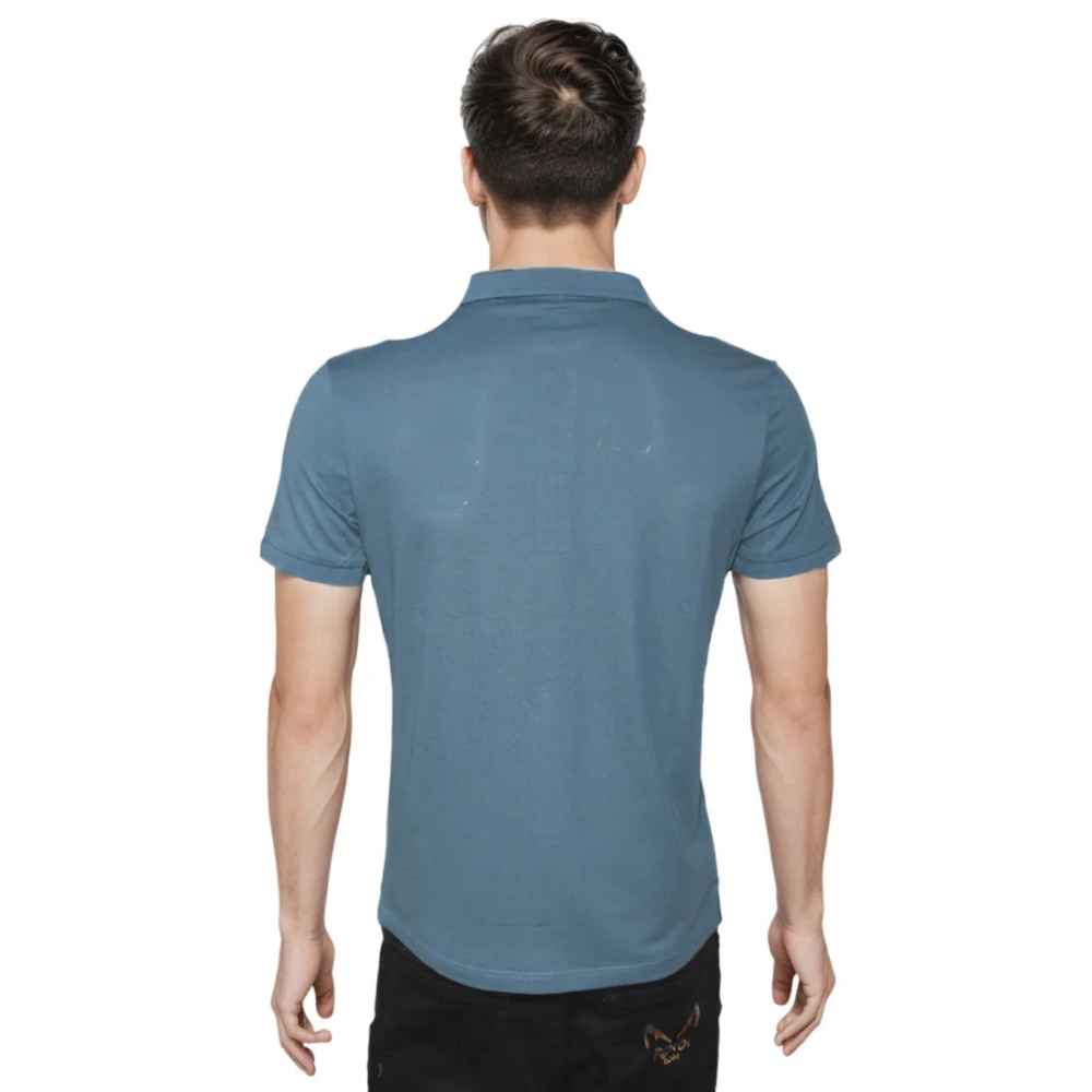 Louis Vuitton Embroidery Logo Blue Premium T-shirt-1