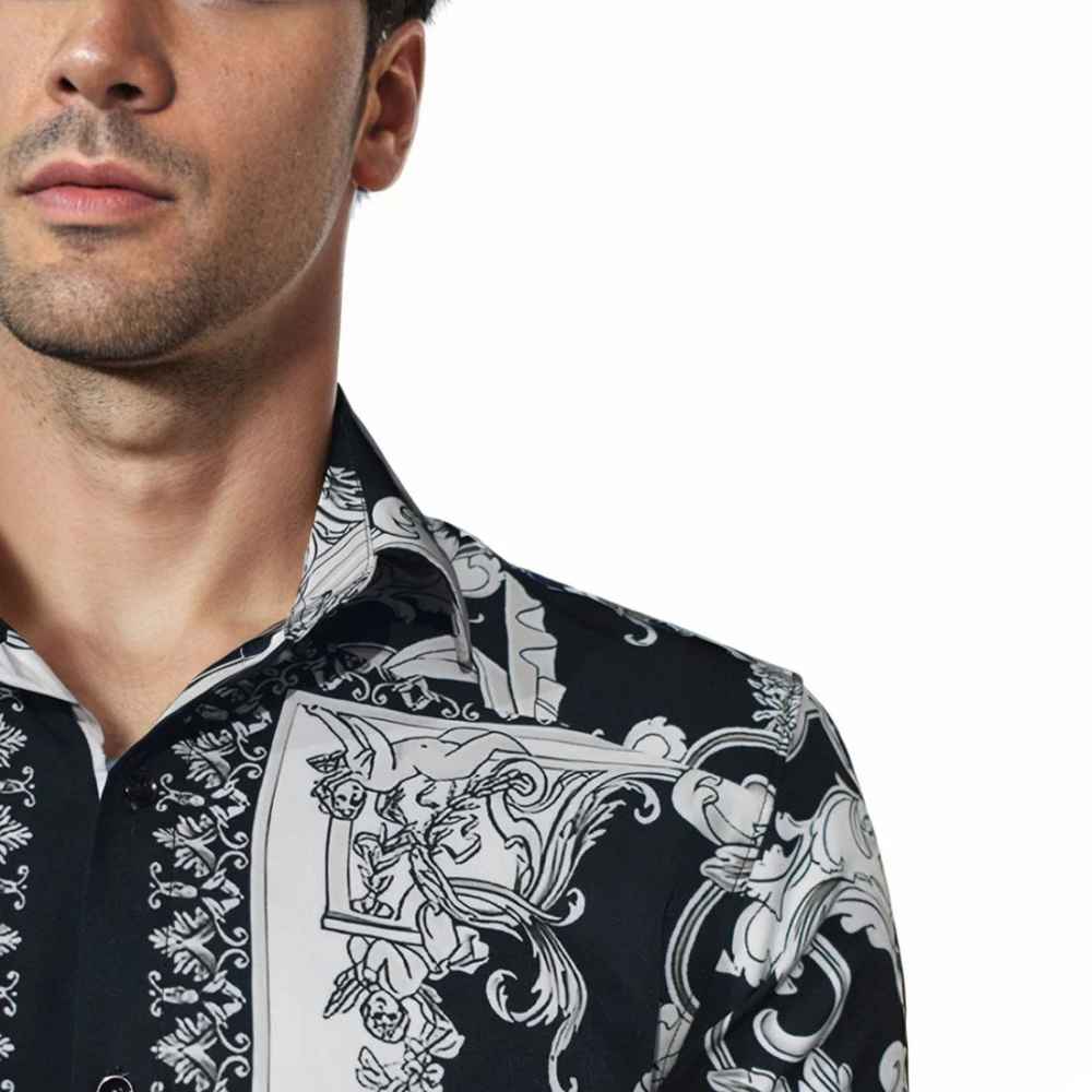 Versace Silver Baroque Drop Shoulder Premium Quality Shirt-thumb-4
