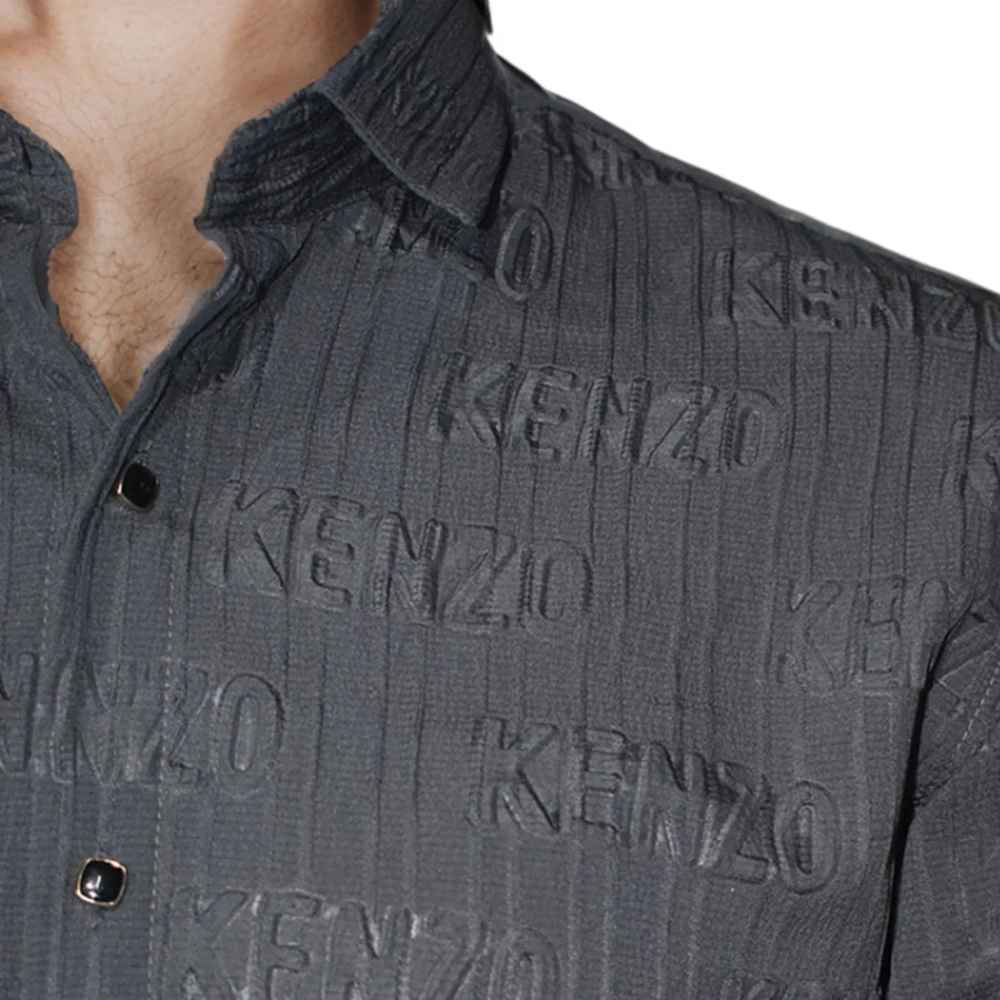Kenzo Grey Premium Quality Designer Shirt-thumb-4