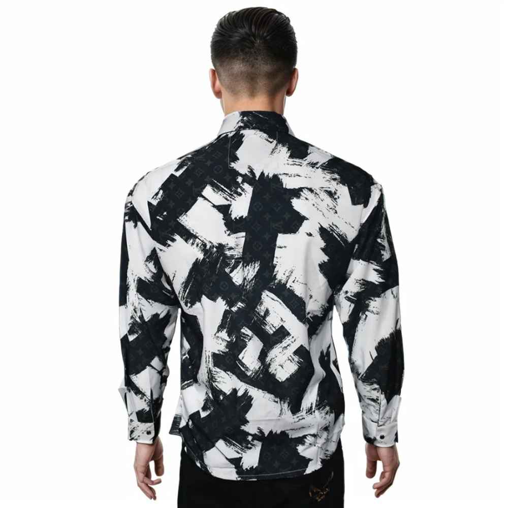Louis Vuitton Black & White Premium Quality Designer Shirt-1