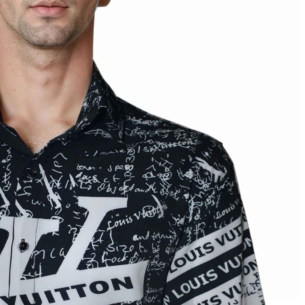 Louis Vuitton Black Premium Quality Button Shirt-4