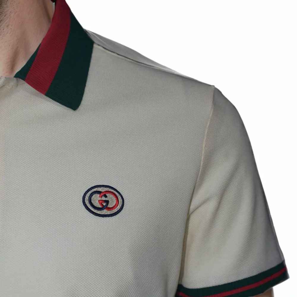 Gucci Embroidered logo Cream Premium T-shirt-4