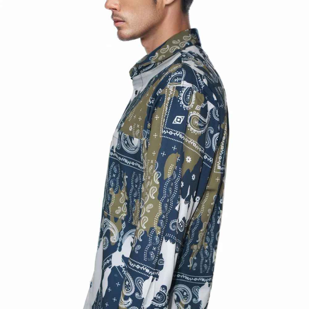 Amiri White & Blue Printed Premium Quality Designer Shirt-3