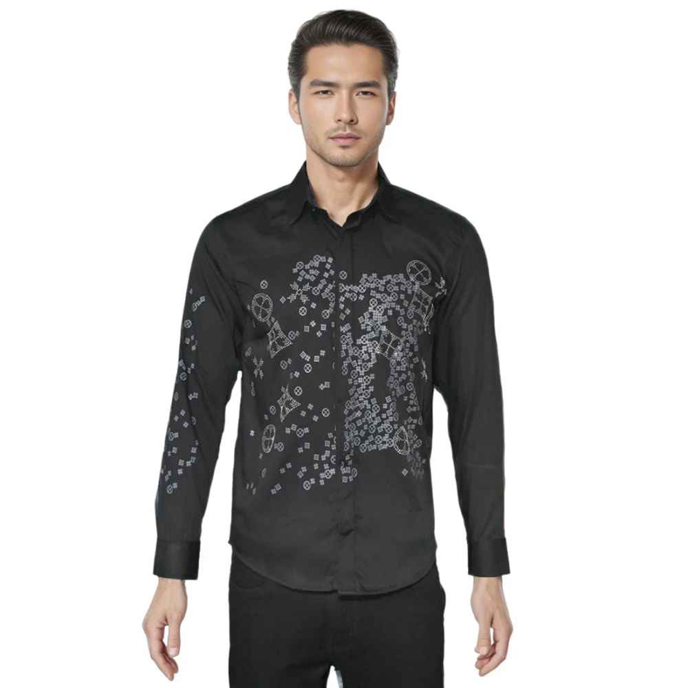 Louis Vuitton Black Premium Quality Designer Men's Shirt-5